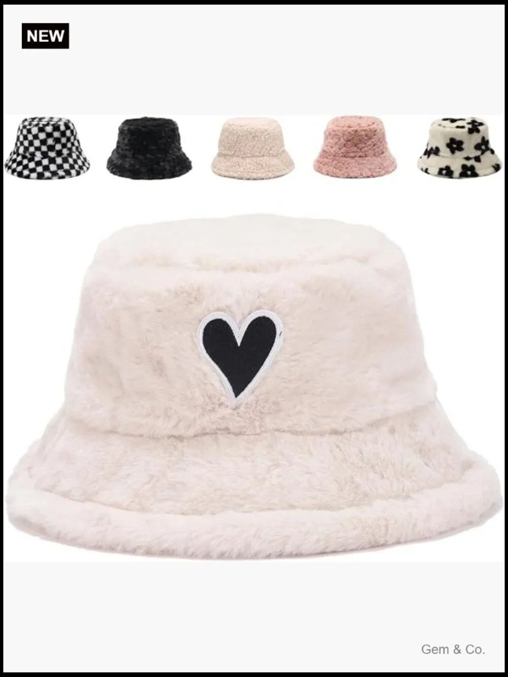 Faux Fur Bucket Hat Winter Warm Fluffy Plush Fuzzy Hat Ladies